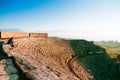 Ruins of ancient Hierapolis Amphi theatre with tourist Pamukkale, Denizili, Turkey Royalty Free Stock Photo