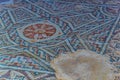 Ruins of an ancient house with beautiful floor mosaics in ancient Kourion, Cyprus
