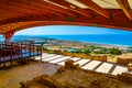 Ruins of an ancient house with beautiful floor mosaics in ancient Kourion, Cyprus