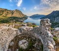 Ruins of Ancient Illyrian fort Rizon in Boka Bay Royalty Free Stock Photo