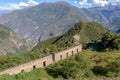 The ruins of the ancient Inca city of Choquequirao, alternative to Machu Picchu, Peru Royalty Free Stock Photo