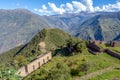 The ruins of the ancient Inca city of Choquequirao, alternative to Machu Picchu, Peru Royalty Free Stock Photo