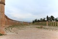 Ruins of the ancient Jerash, the Greco-Roman city of Gerasa in modern Jordan Royalty Free Stock Photo