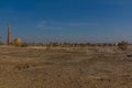 Ruins of ancient Konye-Urgench, Turkmenistan. Kutlug Timur Minaret visibl Royalty Free Stock Photo