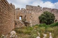 The ruins of the ancient Kritinia castle at Rhodes island, Greece Royalty Free Stock Photo