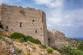 The ruins of the ancient Kritinia castle at Rhodes island, Greece Royalty Free Stock Photo
