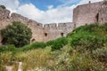 The ruins of the ancient Kritinia castle at Rhodes island, Greece Royalty Free Stock Photo