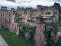 Ruins of the Ancient Medieval Stone Castle at Heidelberg Royalty Free Stock Photo