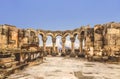 The ruins of the ancient medieval temple of Zvartnots in Armenia Royalty Free Stock Photo