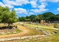 Ruins in Ancient Olympia, Elis, Greece Royalty Free Stock Photo