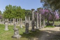 Ruins of Ancient Olympia, a sanctuary in Elis on the Peloponnese peninsula Royalty Free Stock Photo