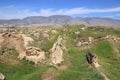 The ruins of Ancient Panjekent near modern Penjikent city, Tajikistan Royalty Free Stock Photo