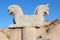 The ruins of ancient Persian capital Persepolis. Huma bird capitel