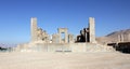 The ruins of ancient Persian capital Persepolis. the remains of the palace Tachara