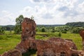 ruins of an ancient red brick castle Royalty Free Stock Photo