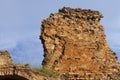 ruins of an ancient red clay brick castle Royalty Free Stock Photo