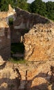 ruins of an ancient red clay brick castle Royalty Free Stock Photo