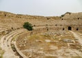 Ruins of ancient Roman arena for gladiators and games, located at Leptis Magna in Libya