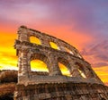 The ruins of the ancient Roman arena Royalty Free Stock Photo