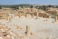 Ruins of ancient Roman bathing-place thermes on territory of antic city of Sufetula in Tunisia