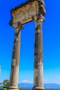 Ruins of ancient roman columns in Nyon, Switzerland Royalty Free Stock Photo