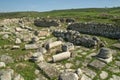 Ruins of ancient Roman fort Civitas Tropaensium near Adamclisi, Constanta, Romania Royalty Free Stock Photo