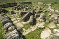 Ruins of ancient Roman fort Civitas Tropaensium near Adamclisi, Constanta, Romania Royalty Free Stock Photo