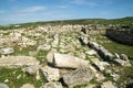 Ruins of ancient Roman fort Civitas Tropaensium near Adamclisi, Constanta, Romania Royalty Free Stock Photo