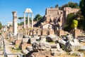 Ruins of the ancient Roman Forum in Rome Royalty Free Stock Photo