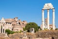 Ruins of the ancient Roman Forum in Rome Royalty Free Stock Photo