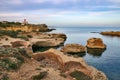 Ruins of ancient Roman furnaces along the seaside