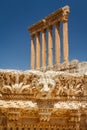 Ruins of the ancient Roman sacred site Baalbek Royalty Free Stock Photo