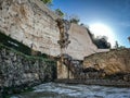 collapsed walls ancient roman theater Royalty Free Stock Photo