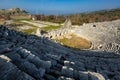 The ruins of an ancient Roman theater in Tlos, Turkey. Royalty Free Stock Photo