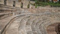 Ruins of ancient Roman theatre in Ohrid Royalty Free Stock Photo