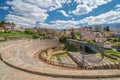 Ruins of ancient Roman theatre in Ohrid Royalty Free Stock Photo