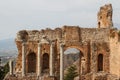 Ruins of the ancient Roman theatre in Taormina, Sicily island Royalty Free Stock Photo