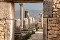 Ruins of the ancient Roman town of Volubilis in Morocco Royalty Free Stock Photo