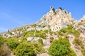 Ruins of ancient Saint Hilarion Castle in Cypriot Kyrenia region. The fortress, originally a monastery, from 10th century