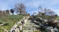 The ruins of ancient stairs in Kaunos. Royalty Free Stock Photo