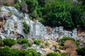 Ruins of the ancient sunken Lycian underwater city of Dolichiste on the island of Kekova. Attraction of the Royalty Free Stock Photo