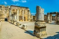 Ruins of an ancient synagogue in Capernaum, Isarel Royalty Free Stock Photo