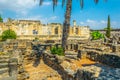 Ruins of an ancient synagogue in Capernaum, Isarel Royalty Free Stock Photo