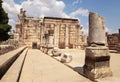 Ruins of ancient synagogue in Capernaum, Israel. Royalty Free Stock Photo