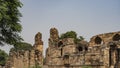 Ruins of the ancient temple complex Qutab Minar. Royalty Free Stock Photo