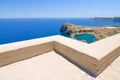 Ruins of ancient temple. Lindos. Rhodes island Royalty Free Stock Photo