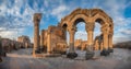 The ruins of the ancient temple of Zvartnots, Armenia Royalty Free Stock Photo