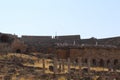 The ruins of an ancient theater, the remains of columns