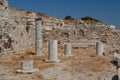 Ruins of the Ancient Thira town, Santorini island Royalty Free Stock Photo