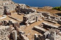 Ruins of the Ancient Thira town, Santorini island Royalty Free Stock Photo